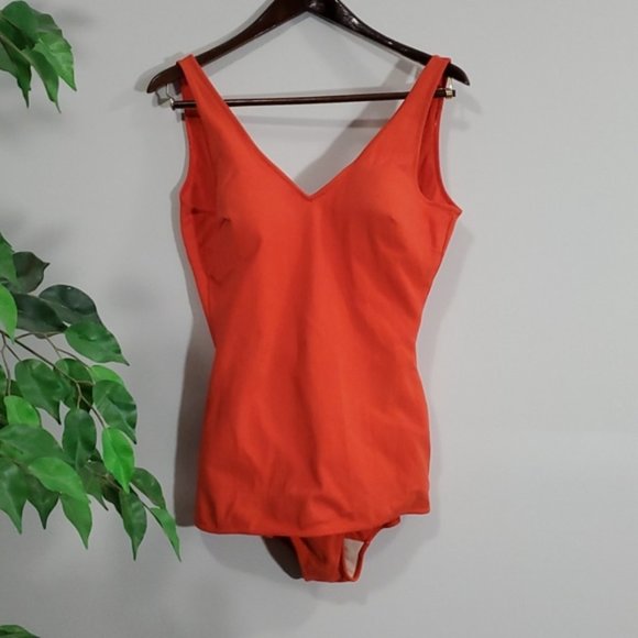 Vintage Helanca Swimsuit Tangerine - Picture 8 of 11